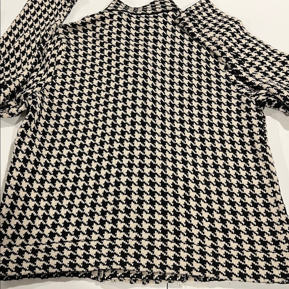 Chaps - xl, black‎ and beige, Houndstooth Sweater Jacket - Picture 6 of 6